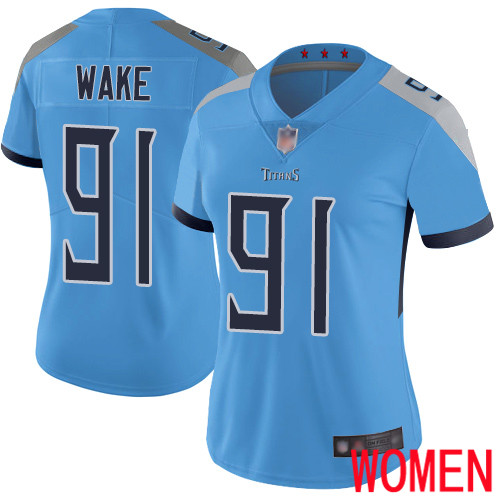 Tennessee Titans Limited Light Blue Women Cameron Wake Alternate Jersey NFL Football #91 Vapor Untouchable->tennessee titans->NFL Jersey